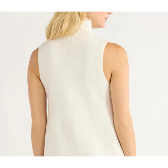 Free Assembly Womens Sleeveless Turtleneck Sweater Mini Dress Egret Size M - Picture 5 of 7